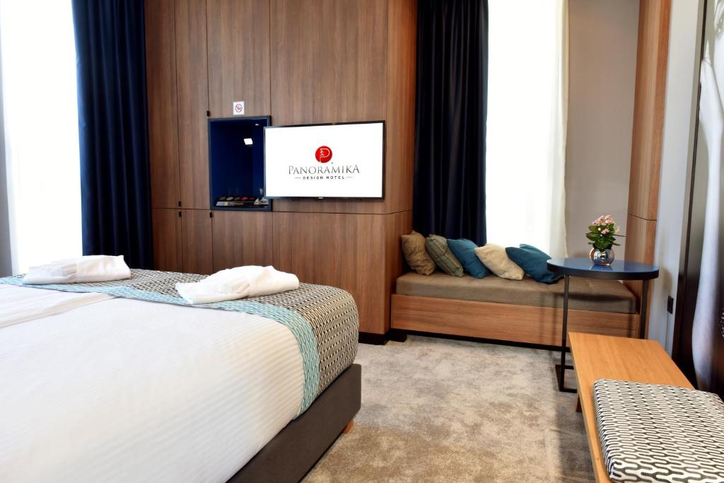 Postel nebo postele na pokoji v ubytování Hotel Panoramika Design & Spa