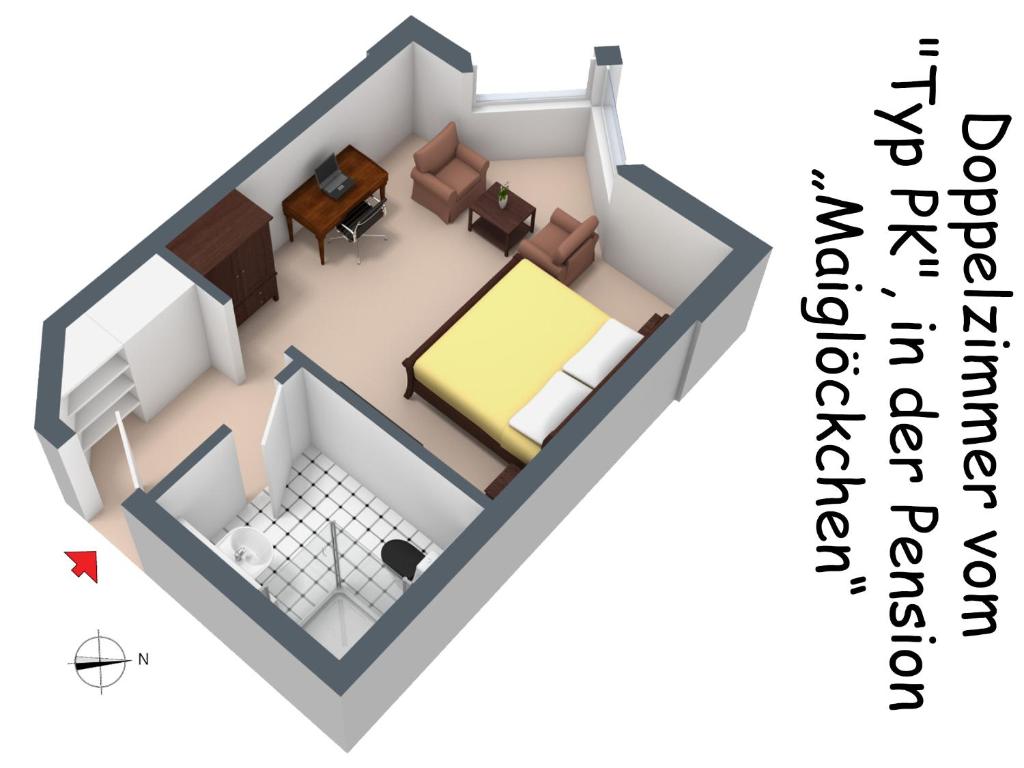 Půdorys ubytování Pension Maiglöckchen