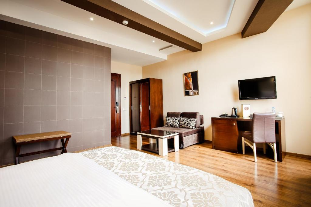 TV a/nebo společenská místnost v ubytování Hotel Orion Tbilisi