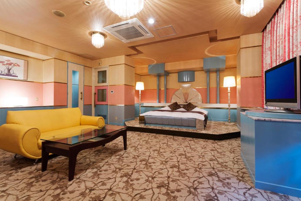 TV a/nebo společenská místnost v ubytování Hotel Xenia Takinoyashiro