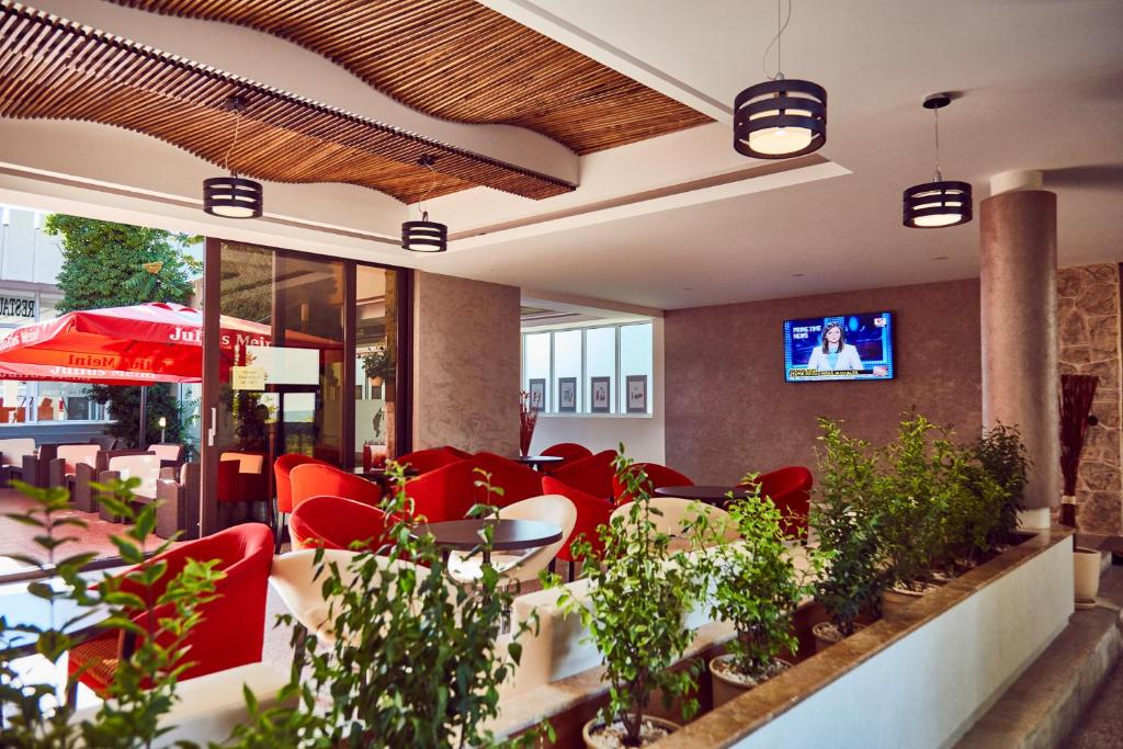 TV a/nebo společenská místnost v ubytování Hotel Olimpic