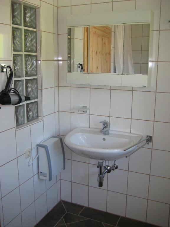 Koupelna v ubytování Apartments Spiegl Holzmann