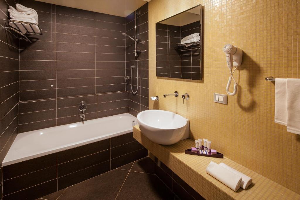 Koupelna v ubytování Hotel Da Vinci