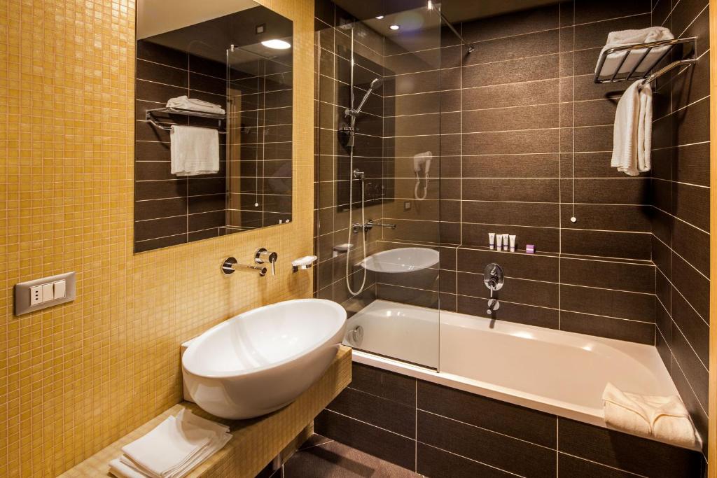 Koupelna v ubytování Hotel Da Vinci