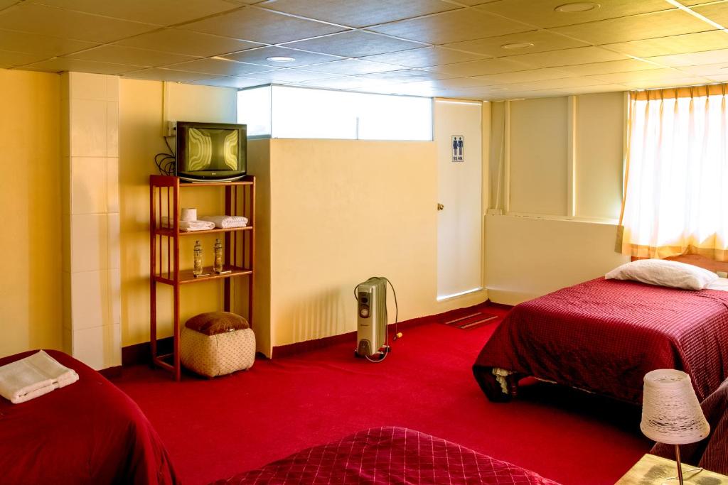 Postel nebo postele na pokoji v ubytování Hostal Virgen de Las Nieves II