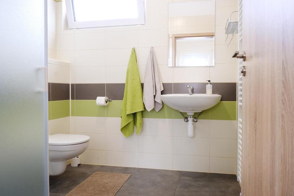 Koupelna v ubytování Apartment Zelená zahrada