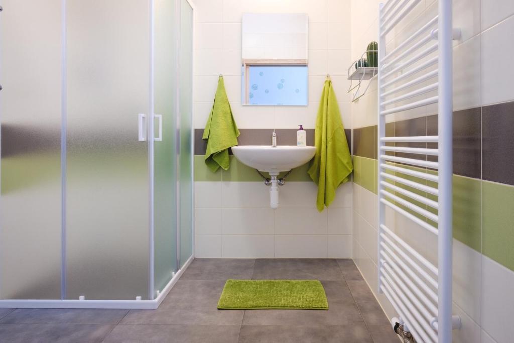 Koupelna v ubytování Apartment Zelená zahrada