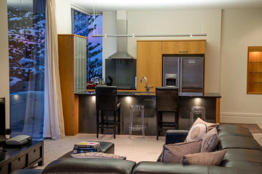 Kuchyň nebo kuchyňský kout v ubytování The Dome Boutique Apartments