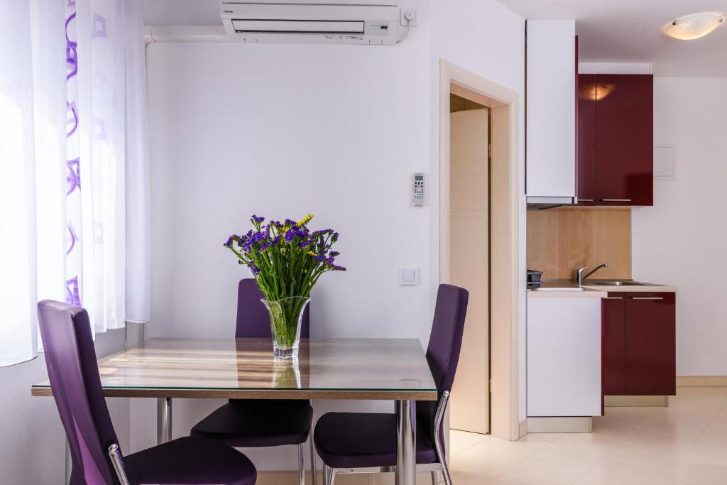 Kuchyň nebo kuchyňský kout v ubytování Apartments Mijo