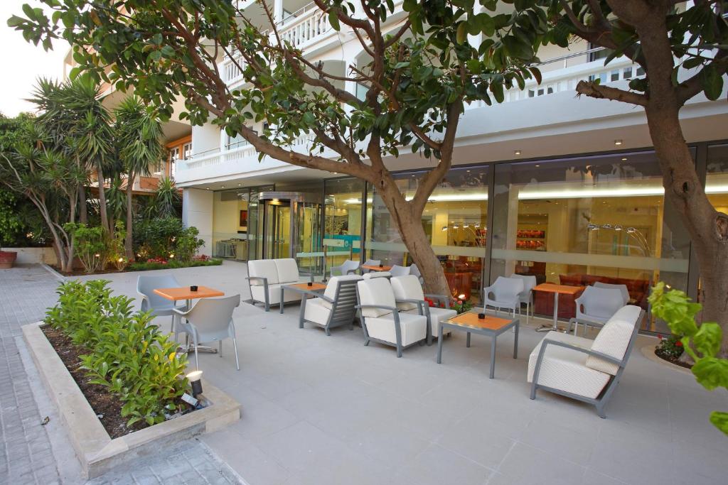 A seating area at Olympic Palladium