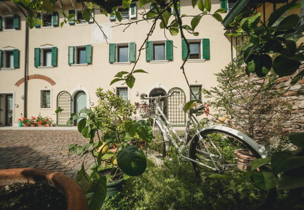 圣塔布罗焦迪瓦尔波利切拉A Casa di Tom的停在建筑物前的自行车