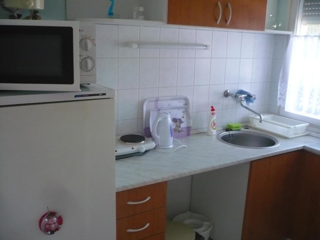 Kuchyň nebo kuchyňský kout v ubytování Jómadarak Nyaralója