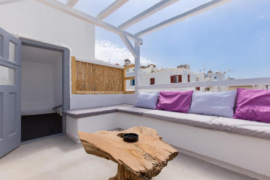 Balkón alebo terasa v ubytovaní Melina's House Mykonos Town