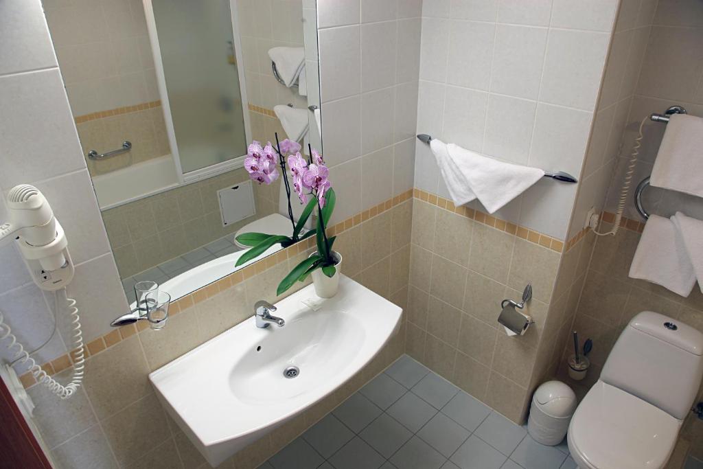 Koupelna v ubytování Hotel Promenada
