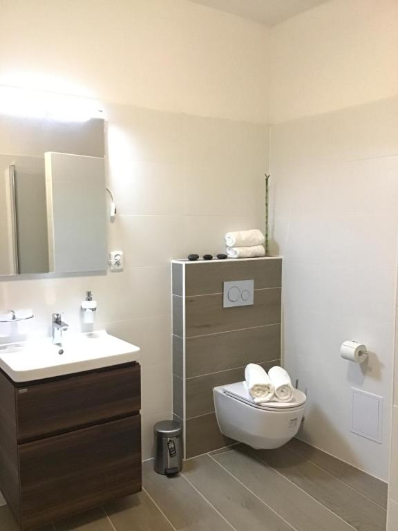 Koupelna v ubytování EURO APARTMENTS LIDICKÁ 39 BRNO