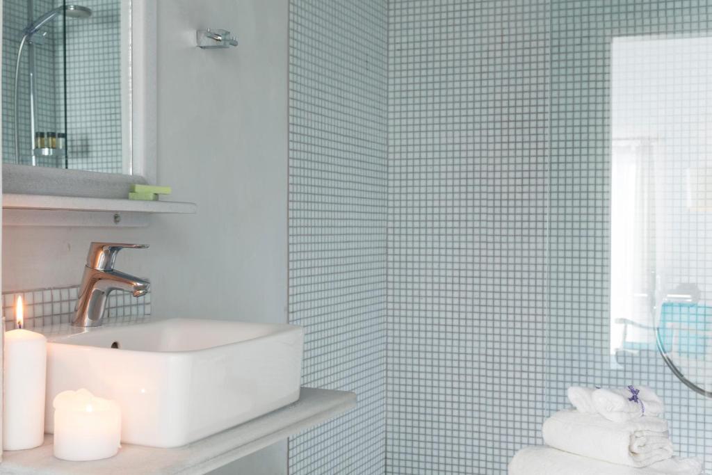 Koupelna v ubytování Hotel Galini