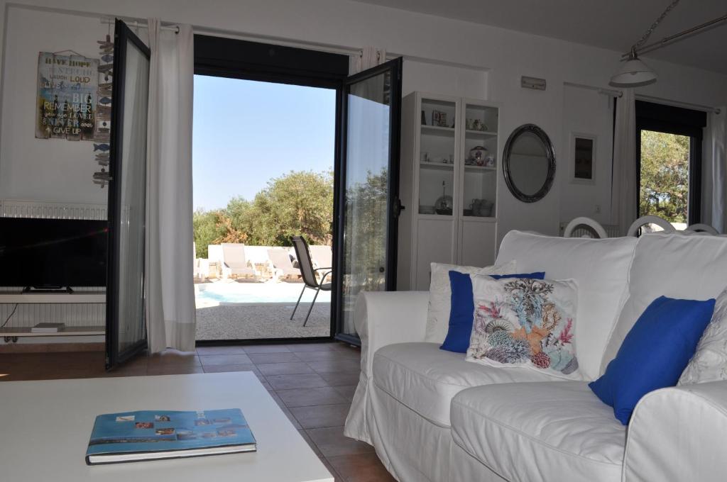 A seating area at Nefeli Villas
