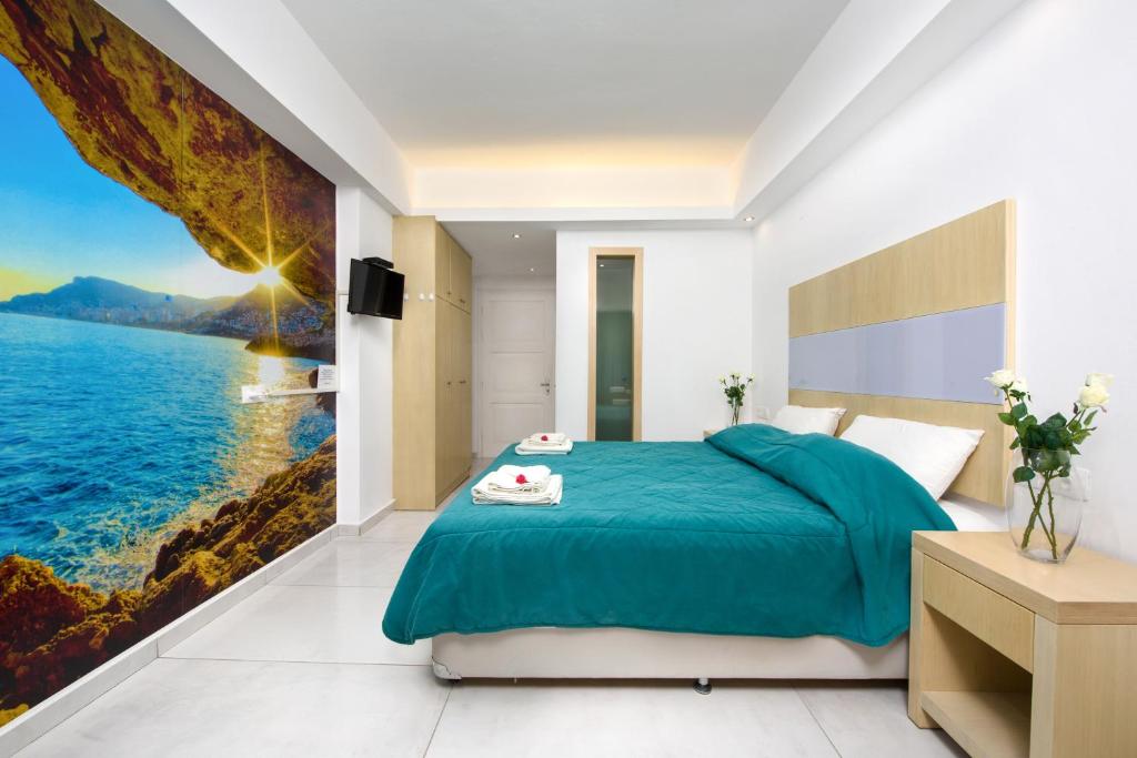 Postel nebo postele na pokoji v ubytování Romantic Palace Beach Apartments