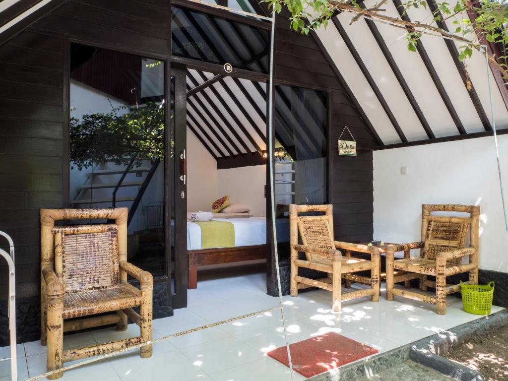 Patio nebo venkovní prostory v ubytování Gili Turtle Beach Resort