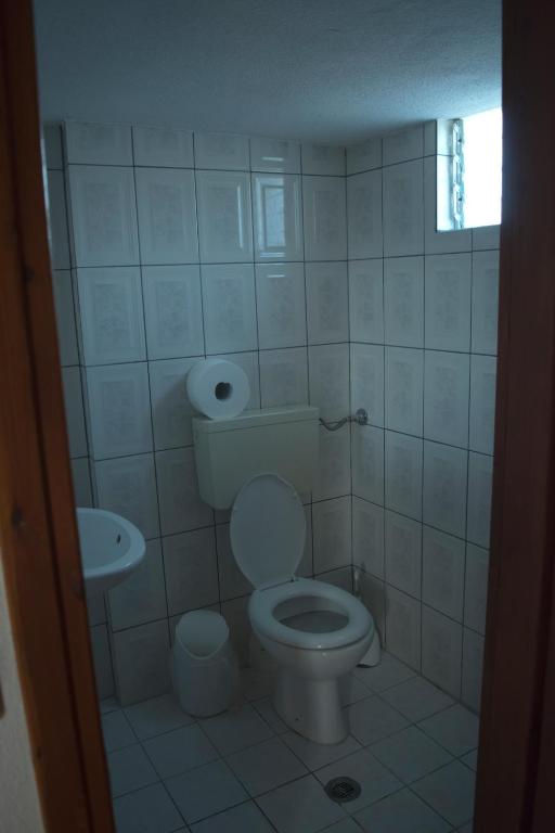 Koupelna v ubytování Hotel Paralia