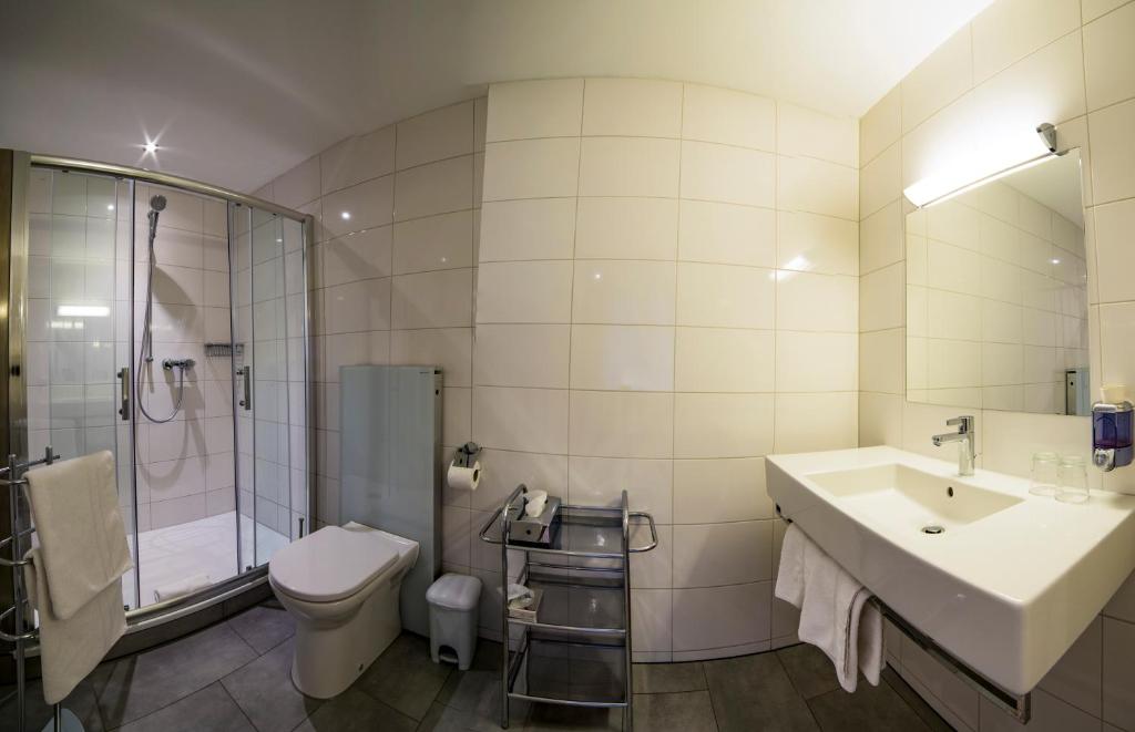 Koupelna v ubytování Hotel Central