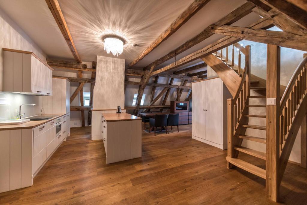 Kuchyň nebo kuchyňský kout v ubytování Wellness Hotel Republika 24 Apartments