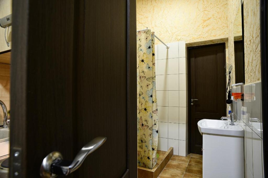 Koupelna v ubytování Logovo Hostel