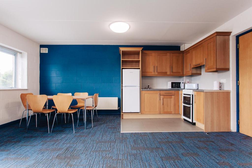 Kuchyň nebo kuchyňský kout v ubytování DCU Apartments