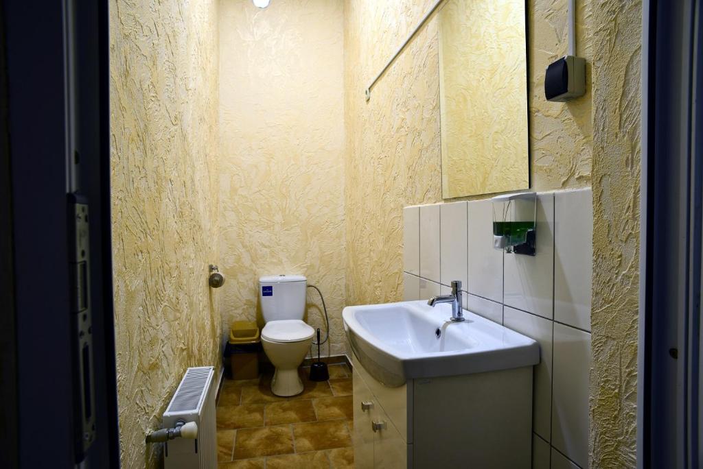 Koupelna v ubytování Logovo Hostel