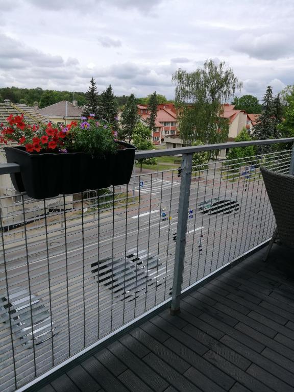 Balkón nebo terasa v ubytování Ąžuolo apartamentai