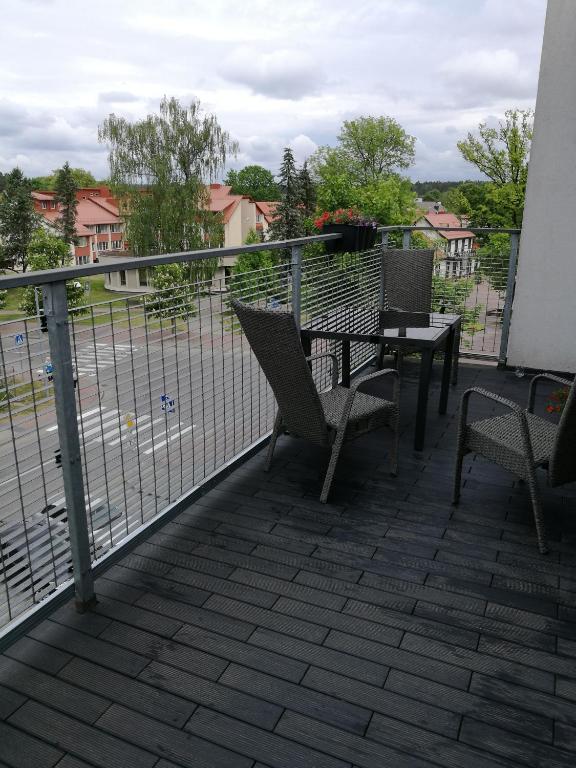 Balkón nebo terasa v ubytování Ąžuolo apartamentai