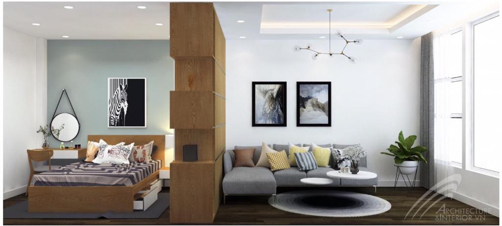 a living room with a couch and a table at Hà Thịnh Phát Apartment in Hai Phong