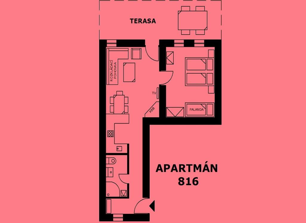 Plan piętra w obiekcie Apartmány Nova Lake