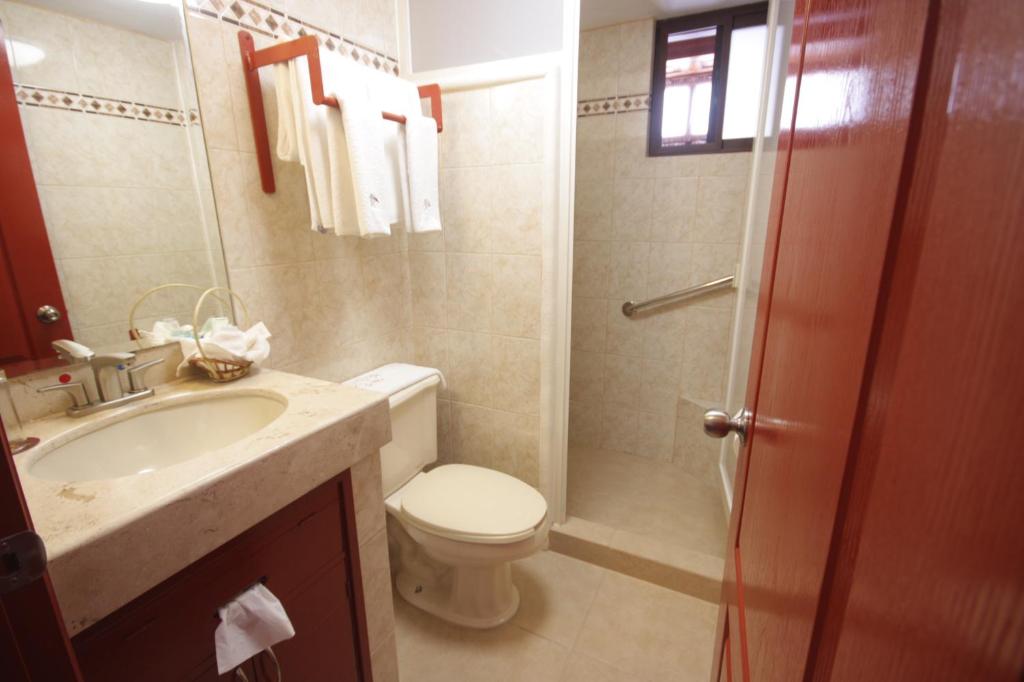 Koupelna v ubytování Hotel Santa Regina