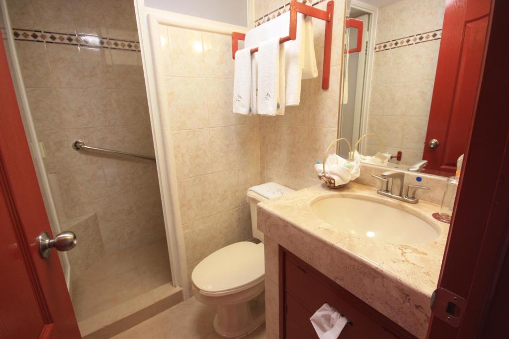 Koupelna v ubytování Hotel Santa Regina