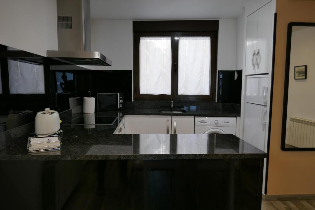 Kuchyň nebo kuchyňský kout v ubytování Apartamentos La Muralla