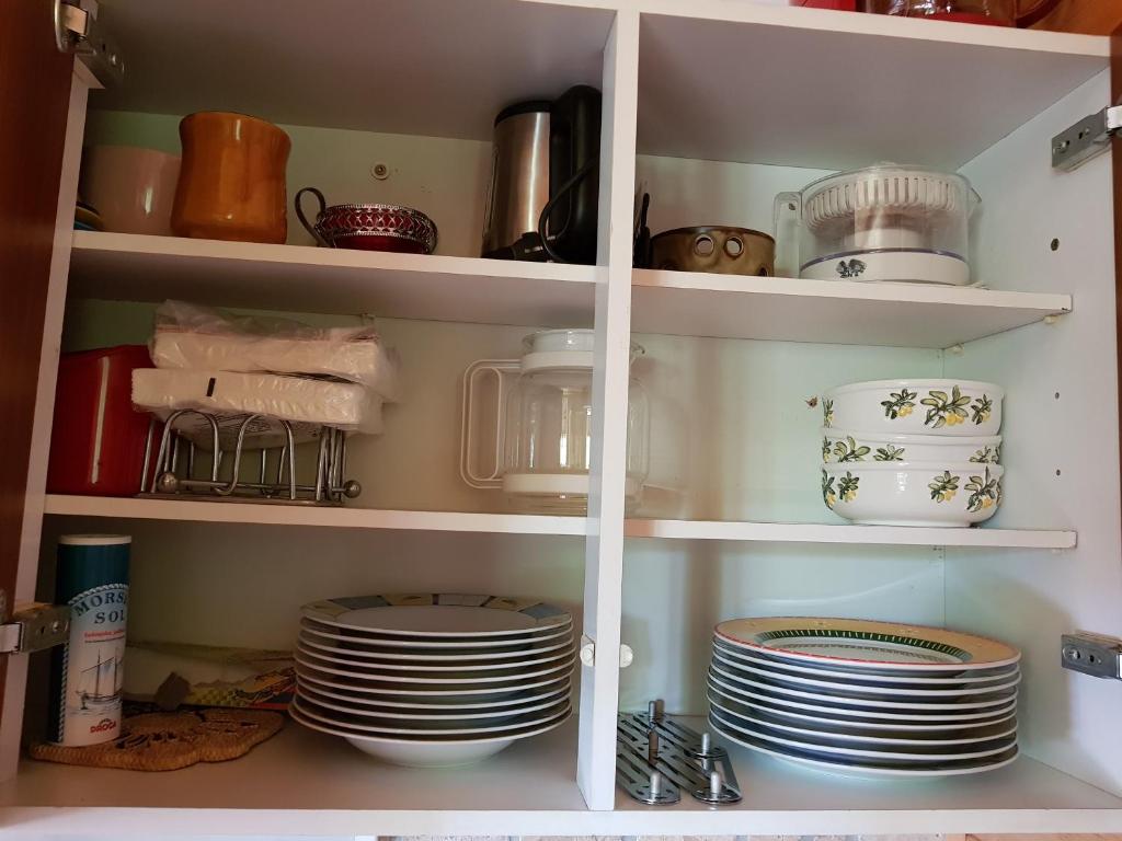 Kuchyň nebo kuchyňský kout v ubytování Ferienwohnung Nostalgie