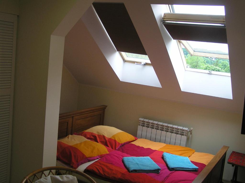 Un pat sau paturi într-o cameră la Apartament Dworcowa