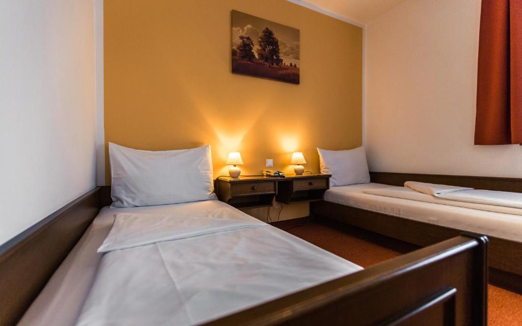 Postel nebo postele na pokoji v ubytování Hotel Restaurant Schwartz