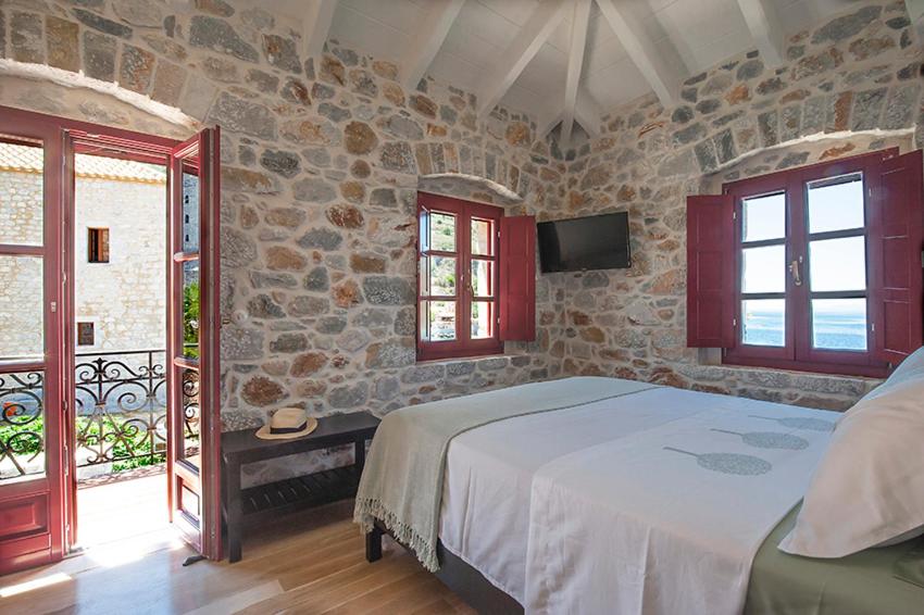 Postel nebo postele na pokoji v ubytování Limeni Villa