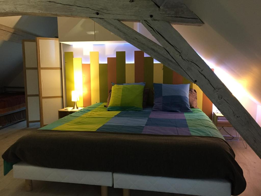 Postel nebo postele na pokoji v ubytování Chambre d’hotes Le Grand Fourneau