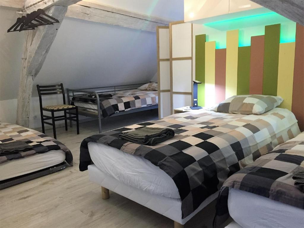 Postel nebo postele na pokoji v ubytování Chambre d’hotes Le Grand Fourneau