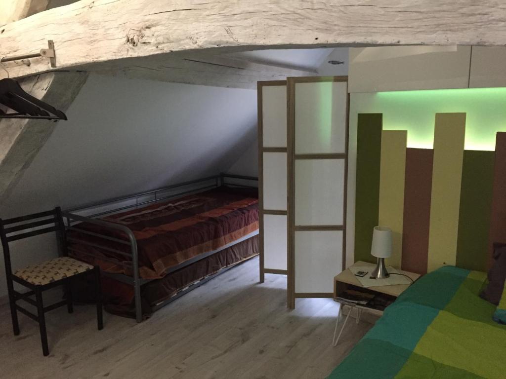 Postel nebo postele na pokoji v ubytování Chambre d’hotes Le Grand Fourneau