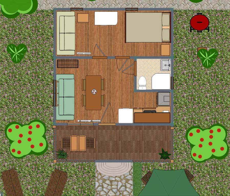 Půdorys ubytování Cabañas Vallecino