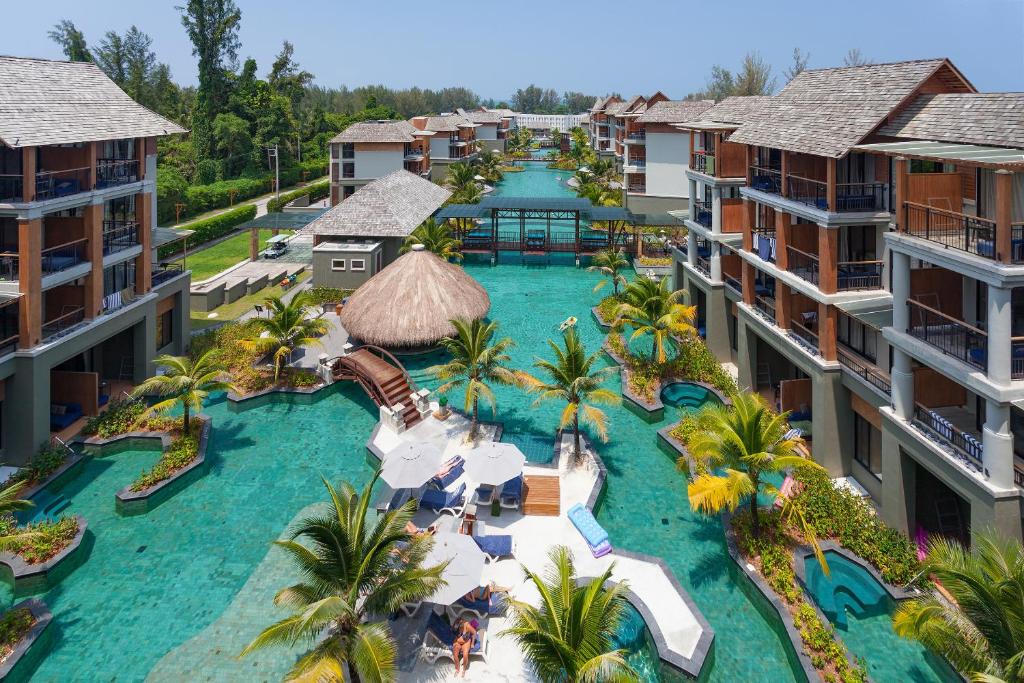 an aerial view of the pool at the resort at Mai Holiday by Mai Khaolak - Adult Zone in Khao Lak