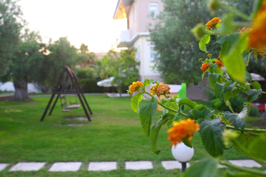 Vonkajšia záhrada v ubytovaní Dionisos Resort