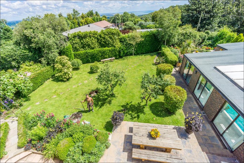 an overhead view of a garden in a house at Sea View Holiday Flat - Covehurst Bay in Hastings