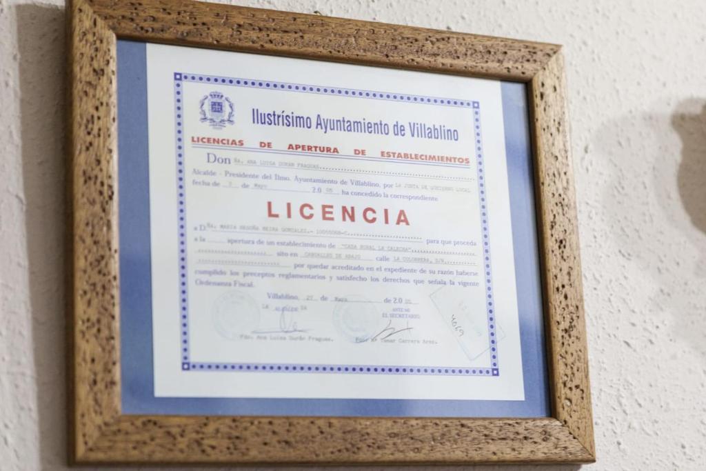 Certifikát, hodnocení, plakát nebo jiný dokument vystavený v ubytování Casa Rural Calecha