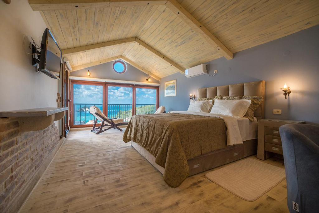 Postel nebo postele na pokoji v ubytování Medin Apartments BluVista
