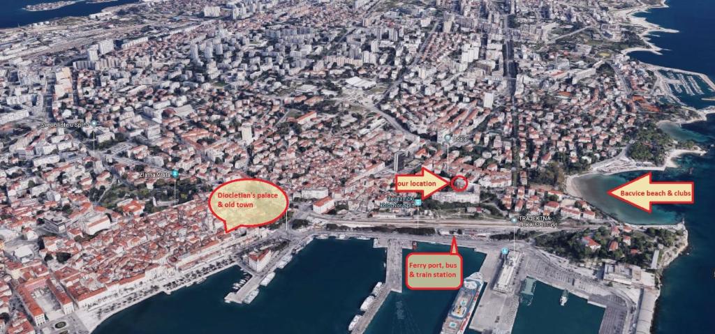 Výhľad na mesto Split alebo výhľad na mesto priamo z apartmánu